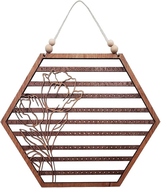 Wood Earring Wall Holder Organizer,9.8 Inch Jewelry Organizer Wall Mounted,Hanging Jewelry Organizer Earring Organizer Holder for Jewelry Earring Stud Display,A2