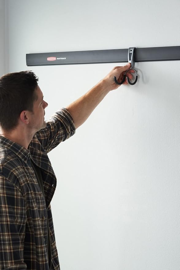 Rubbermaid FastTrack Utility Hook Garage Wall/Tool Hanger Wall Mount and Heavy Duty Tool Hanger for Home/Garage/Wall/Shed Organization