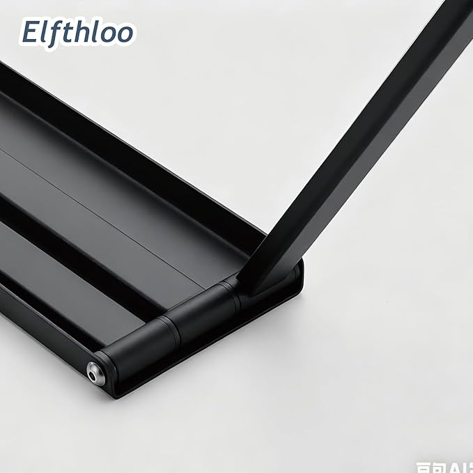 Small Swivel Foldable Towel Rack, Elfthloo 24cm(9.45 in) Rotating 3-Arm Towel Bar Rod, Space Saving Wall Mounted Holder, Stainless Steel Swing Out Hanger for Bathroom, Kitchen (1 Pack, Matte Black)