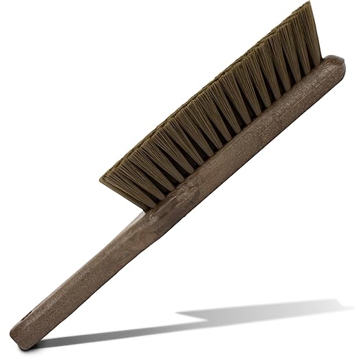 SPARTA Handheld Soft Counter Brush 8 Inch Bristle Span, Multi-Use Dust Brush with 5 Inch Handle for Tables, Countertops, and Delicate Surfaces, Polyester, Brown