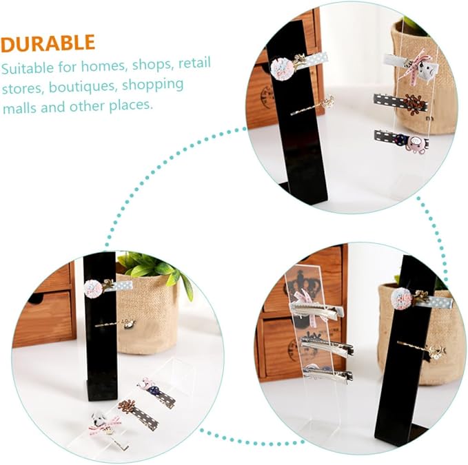 4pcs Acrylic Hair Clip Display Stand Organizer for Hairpins Barrettes Clips Compact Storage for Home Shops and Boutiques