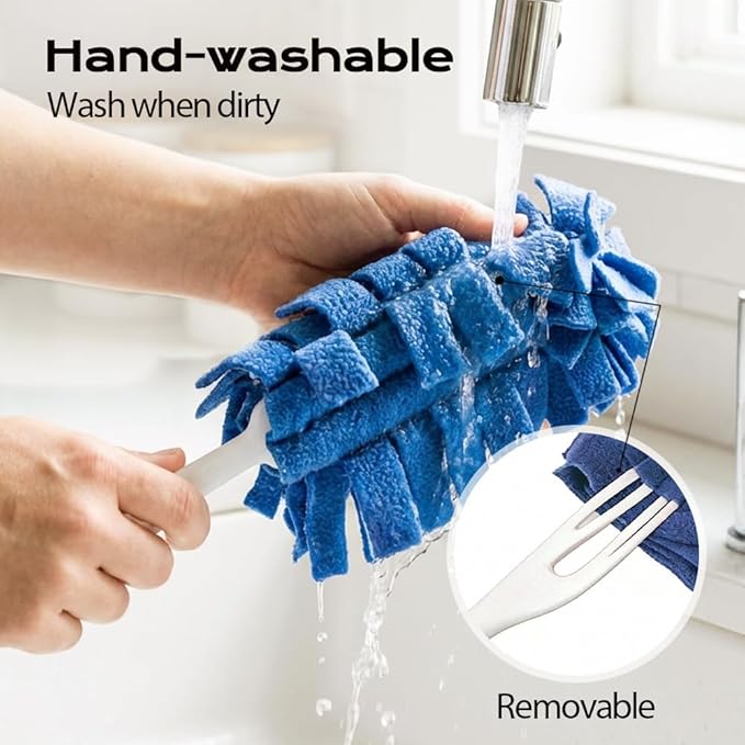 360° Electrostatic Duster Refills, 2026 New Washable & Reusable Microfiber Pads Fleece Duster Refill Compatible Tools for Cleaning Home, Blinds, Car, Pet, Furniture, Fans (Mix)