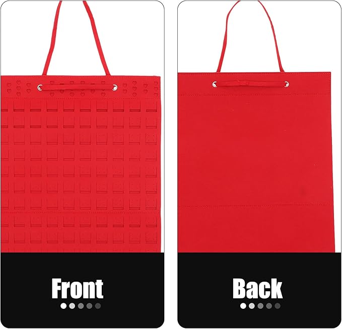 BESPORTBLE Hanging Earrings Organizer Jewelry Felt Storage Holder Thickened Red Wall-Mounted Jewelry Hanging Bag Accessory Organizer for Closet and Travel