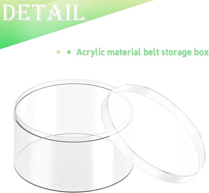 2-in-1 Belt Organizer, Plastic Display Case for Single Belts & Accessories - Clear Storage Box for Tie, Bow Tie, Watch, Jewelry