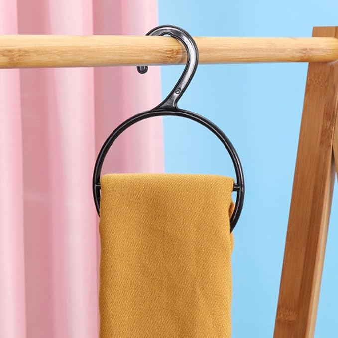Multi-Functional Tie Hanger and Belt Holder Closet Organizer, Black Scarf Hanging Ring Rack for Wardrobe Storage, Space-Saving 10pcs Accessory Organizer