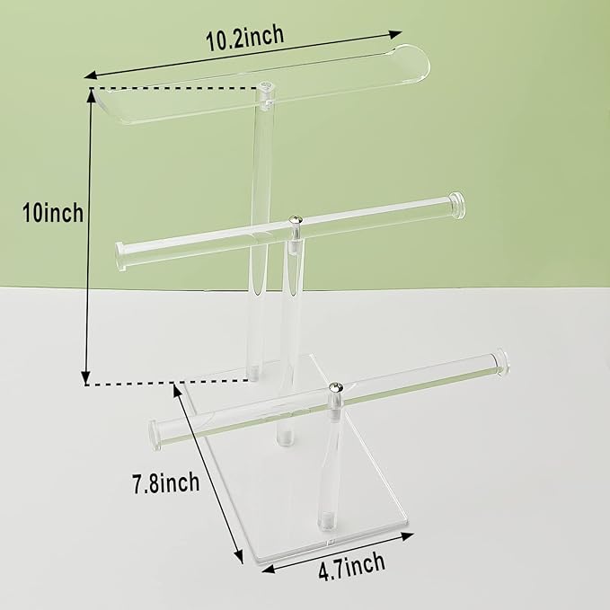 Bigfety Acrylic Headband Holder, 3-Tier Hair Accessories Organizer Clear Stand for Girls
