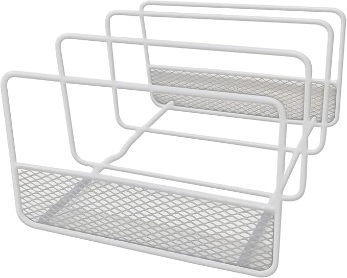 NU Steel WIRE AND MESH ORGANIZER RACK - WHITE