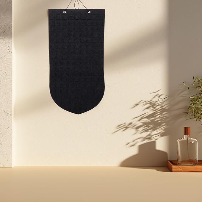 Wall Hanging Brooch Pin Organizer Bag with Felt Material, Deep Gray Lapel Badge Display Storage for Jewelry Collection and Pin Holder, Home Accessory Organizer