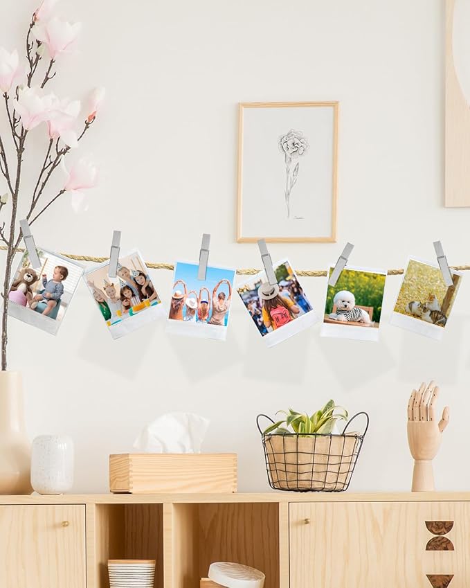 100 Pack White Clothespins 2.9 Inch, Heavy-Duty Wood Rust-Resistant Clothes Pins, Solid Birch Clips for Laundry, Photo Wall Displays, Craft Projects & Classroom Decoration