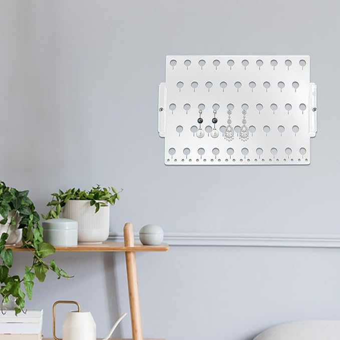 Wall Mount Acrylic Earring Display Rack Jewelry Holder Organizer for Earrings and Pendants Home Storage Accessory Organizer