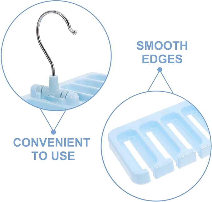Belt and Tie Organizer Rack Small Blue Multi-Function Closet Hanger Holder for Belt, Scarf, and Bag Storage Space Saving Accessory Organizer for Wardrobe