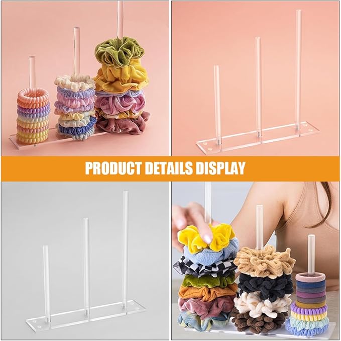 Hair Tie Display Stand Acrylic Scrunchies Holder Hair Accessories Organizer