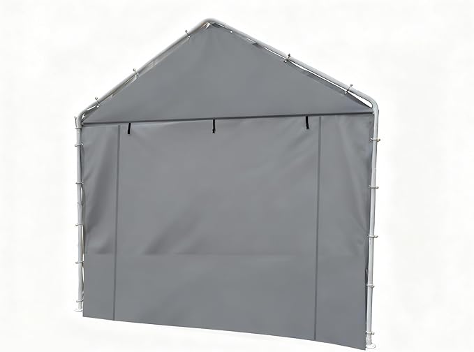 Rutile 10x20 Carport Replacement Sidewall, 180G PE Waterproof & UV Protected Sidewall Cover (Gray, Front/Back Panel)