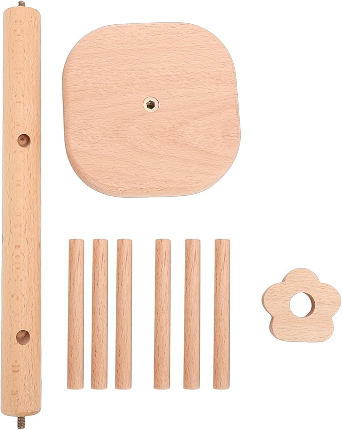Wooden Hair Tie Holder, Beechwood Accessory Organizer with 6 Prongs for Scrunchies and Bands, Tabletop Storage Rack Home Boutique