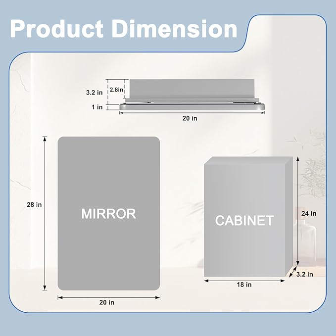 28x20 Inch Matte Silver Medicine Cabinet with Mirror for Bathroom, Aluminum Medicine Cabinet with Frosted Finish, Recessed or Wall Mount Medicine Chest, Modern Sleek Design, Fully Assembled
