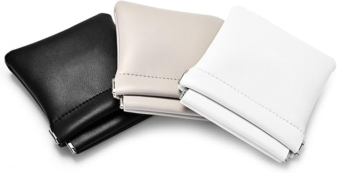 PU Leather Jewelry Travel Bag Leather Jewelry Pouch Christmas,Wedding Party Favor Gift Bag (L, Black)