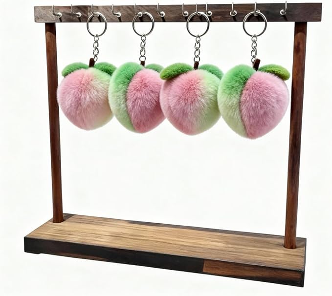 Wooden Jewelry Display Stand, Necklace Holder Organizer, 11.8 x 10 x 3 inches, Brown
