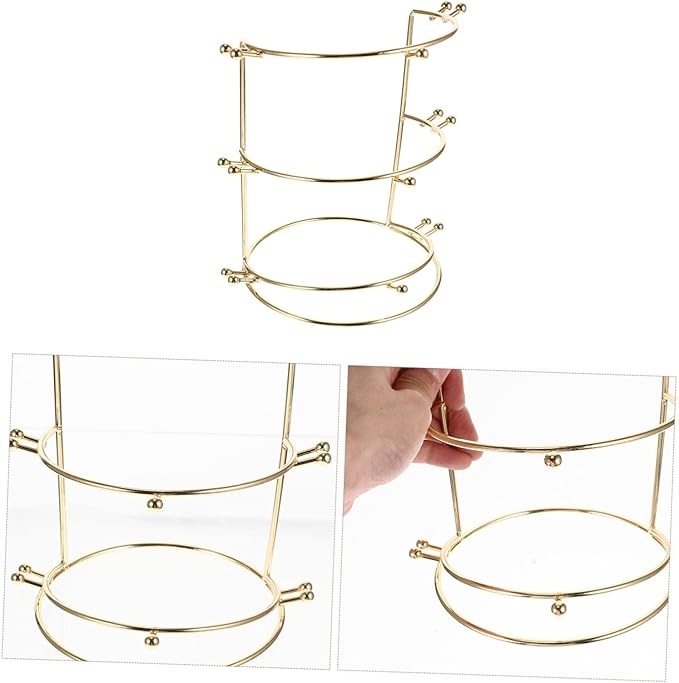 Towers Supplies Gifts Crown Necklace Three-tier Stand Rack Jewelry Holder Girls Home Hair Bride Ties Layer Headband Hairband for Tree Organizer and Accessories Women Band Golden