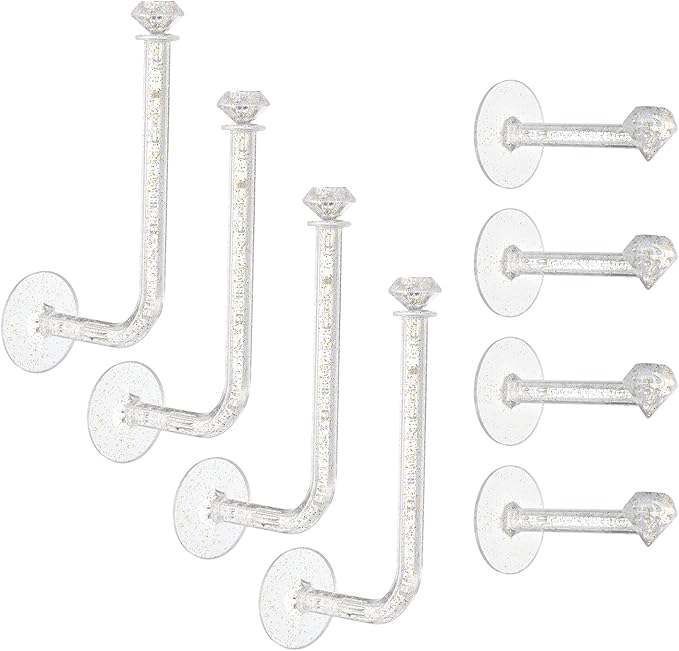 uxcell 8Pcs Headband Holder Organizer, Self Adhesive Scrunchie Holder Long Hair Accessories Organizer Storage Hair Ropes Bracelets Bangles Decor for Women and Girls, Clear