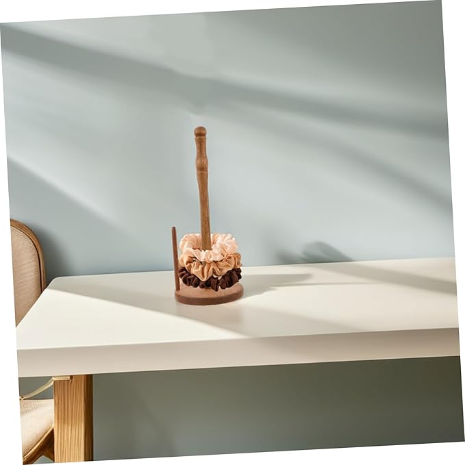 Homoyoyo Wooden Scrunchies Holder Stand: Hair Accessories Organizer Desktop Hair Tie and Jewelry Display Rack for Women Girls Bedroom Bathroom