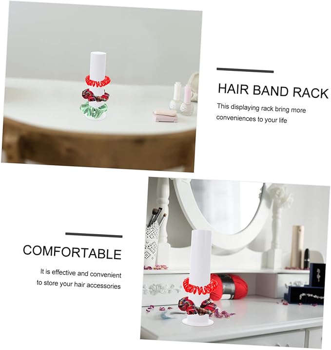 Acrylic Hair Tie Stand and Scrunchie Holder Display Rack Hair Accessory Organizer for Bracelets Hairbands and Scrunchies for Home and Store Use