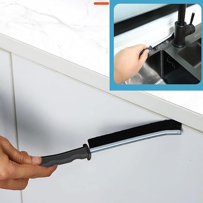 Crevice Cleaning Brush, Multi-Purpose Hard Bristle Brushes for Deep Cleaning Kitchen, Bathroom, Grout, Sink, Cup, Teapot, Bottle, Blender, Corners, Tight Spaces & More