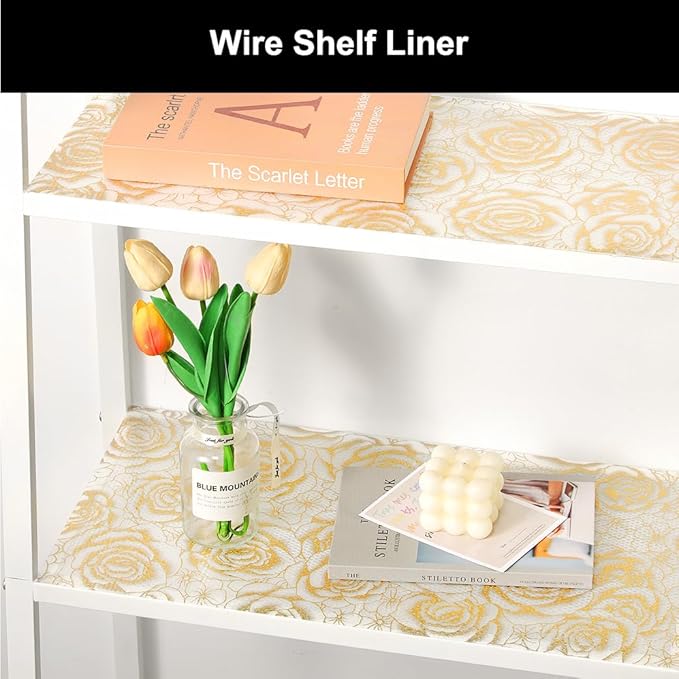 Cooyes Shelf Liner – Premium Non-Adhesive Cabinet & Drawer Liner for Kitchen – Waterproof Shelf Paper with Modern Pattern – Durable EVA Cabinet Mat – Easy to Cut （24" W x 120" L）