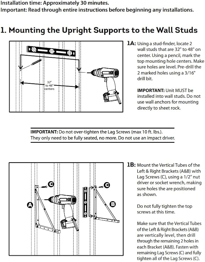HyLoft 01031 Wall-Mounted Folding Tire Storage Loft Rack, 32 to 48 Inches Wide, Supports 300 Pounds and Folds Flat, Silver