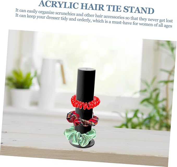 Acrylic Hair Tie Holder Stand Ponytail Holder Organizer Hairband Display Rack