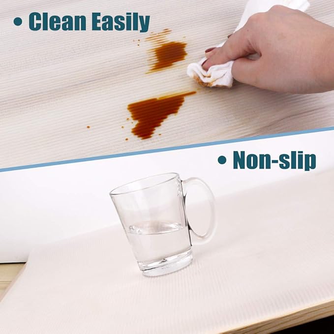 Shelf Liner, Non-Slip Cabinet Liner, Washable Oil-Proof for Kitchen Cabinet, Shelves, Refrigerator, Storage, Desks, 16 Inches x 20 FT, Non Adhesive Drawers Liner… (16 Inches x 20 FT)