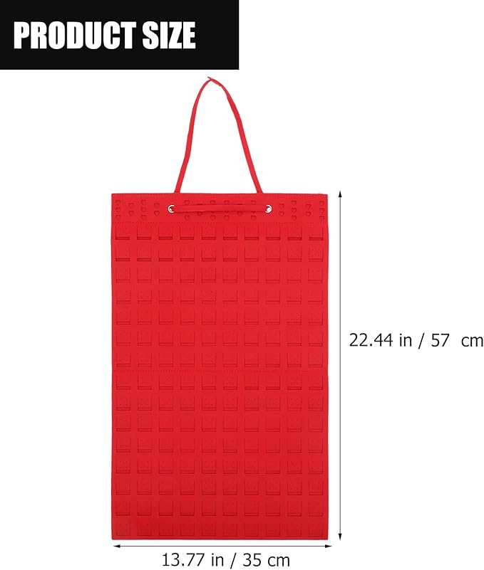 BESPORTBLE Hanging Earrings Organizer Jewelry Felt Storage Holder Thickened Red Wall-Mounted Jewelry Hanging Bag Accessory Organizer for Closet and Travel