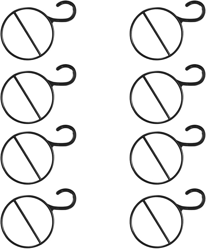 Scarf Hanging Organizer and Belt Ring Holder, Black Plastic Multifunctional Tie Hanger for Closet Storage, Wardrobe Accessory Organizer, 10pcs Set for Home Bedroom Use