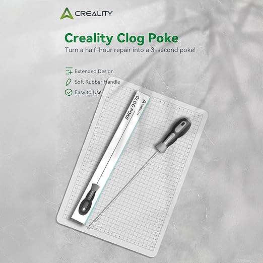 Creality 3D Printer Tools, Creality Clog Poke 3D Printer Nozzle Cleaning Kit for 1.75mm Filament Nozzles, Φ1.5mm Needle with Arrow Tip, 210mm Prolong&Hight Hardness Cleaning Hotend Without Disassembly