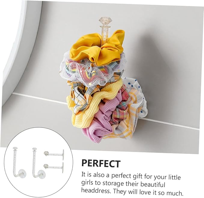 PRETYZOOM 12pcs Decorative Wall Headdress Hanger Hair Accessories Organizer Rack for Easy Storage and Display of Headbands Hair Ties and Jewelry Punch Design for Home Use