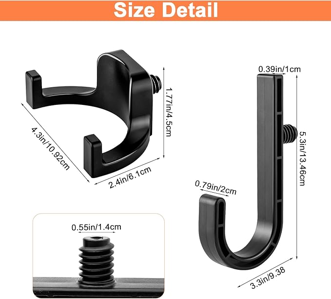 6 Packs Storage Shed Hooks Compatible with Suncast/Craftsman Shed, U-Shape and J-Shape Storage Shed Shelves Accessories for Organizing Tool, Ladders, Bulk Items
