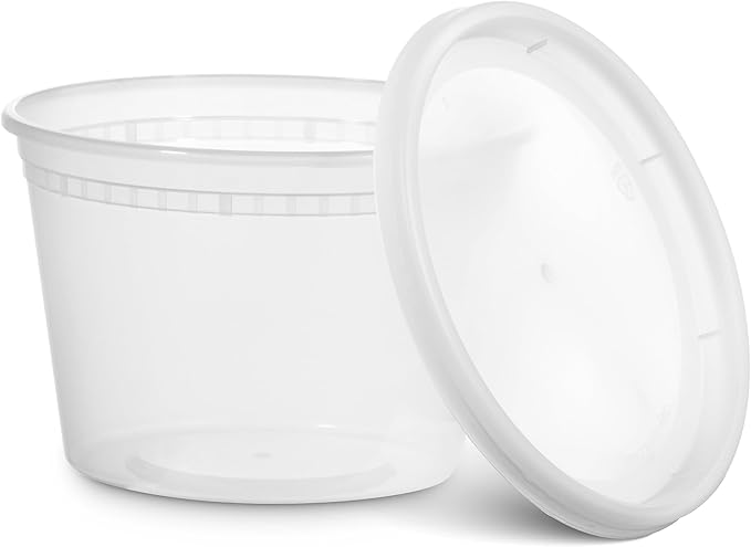 JoyServe Deli Food Containers with Lids - (144 Sets) Bulk Case of 72-32 Oz Quarts & 72-16 Oz Pints Airtight Food Storage Takeout Meal Prep Containers, BPA-Free, Dishwasher, Microwave Safe