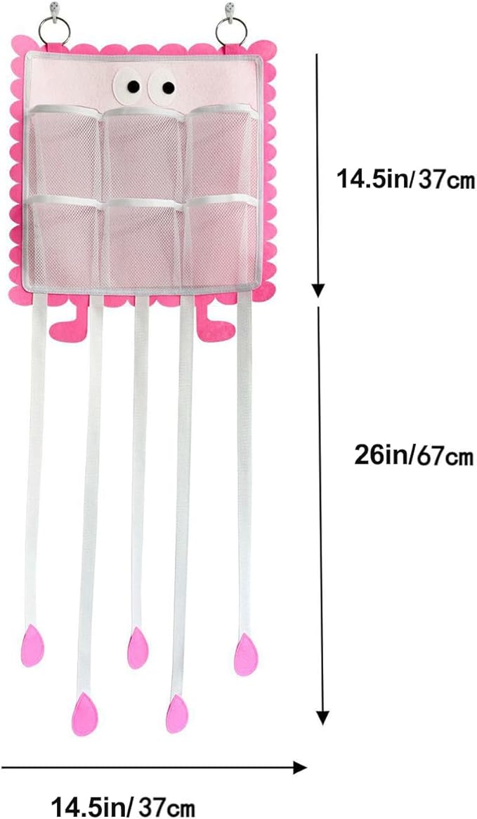 Hanging Hair Clip Organizer with Pockets for Hair Ties, Hair Bow Holder for Girls Barrettes, Scrunchies – Cute Hair Accessories Organizer for Kids & Toddlers