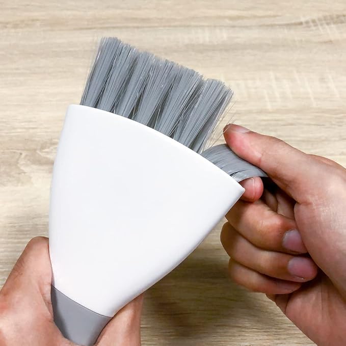 Small Dust Pan and Brush Broom - Dust Pan and Brush Set, Small Dustpan and Brush Set, Hand Broom and Dustpan Set is Daily Clean Tool for Family. （Gray 3 Set）
