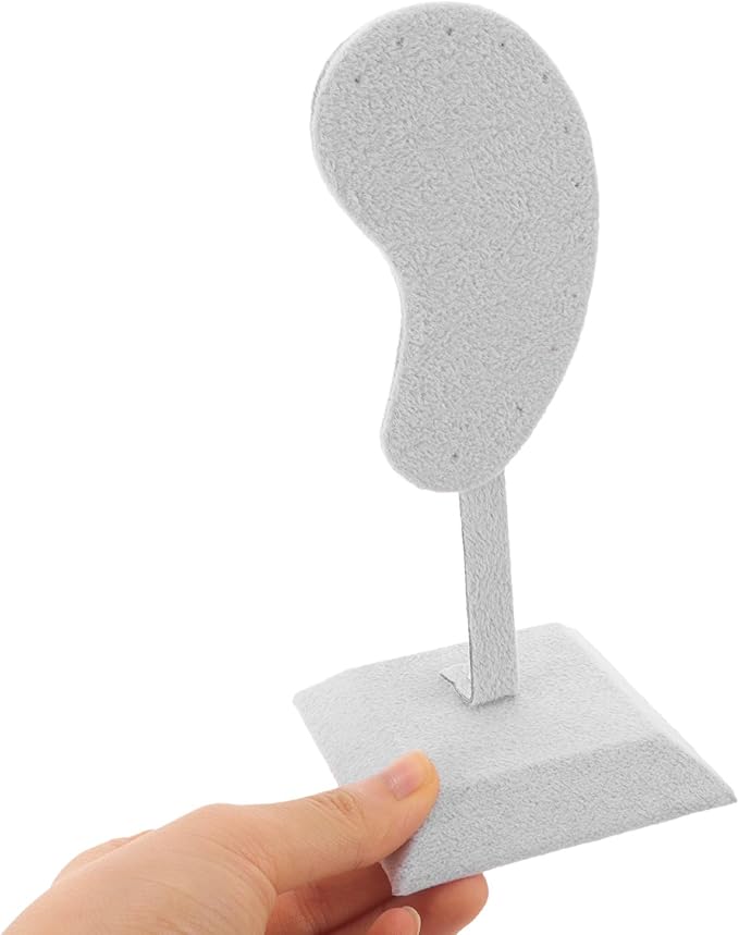 Zerodeko Earring Display Stand Gray Velvet Ear Jewelry Organizer Showcase Rack Retail Display Holder for Studs and Earrings Home Storage Accessory Organizer