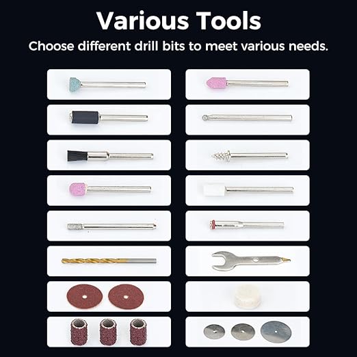 Creality 3D Printer Tools, Cordless Rotary Tool Kit 25Pcs Cordless Handheld 3.7V Multi-Functional 6 Variable Speeds Long Battery Life for 3D Printing Models Grinding Polishing Drilling Cutting