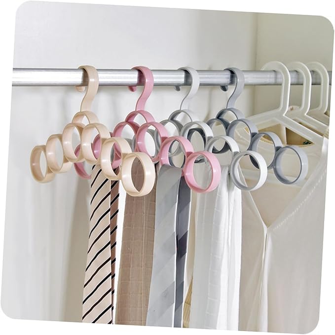 Plastic Multifunction Scarf and Tie Holder Space-Saving Closet Organizer for Accessories Belts Scarves and Ties Random Color Design