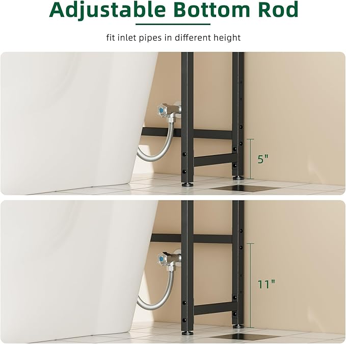 OTK Over-The-Toilet Storage, 3 Tier Bathroom Organizer Shelf, Freestanding Space Saver with Toilet Paper Holder, Multifunctional Over The Toilet Rack, Vintage