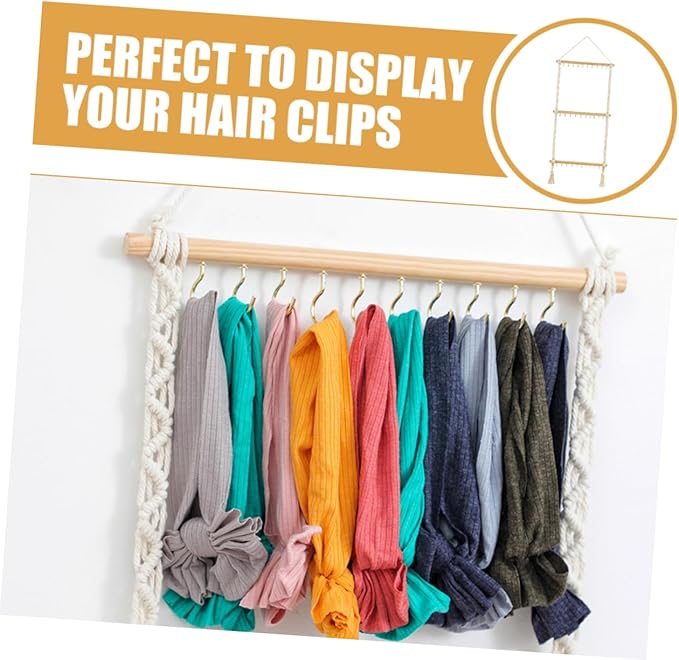 LIFKOME Hanging Hair Accessory Organizer Bow Holder Storage Rack for Hair Clips and Headdresses for Room Decoration
