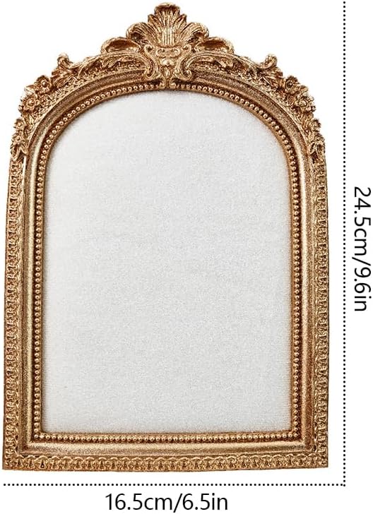 Vintage Frame Jewelry Stand, Gold Resin Photo Frame Earring Necklace Ring Organizer for Woman Engagement Wedding Collectibles (Large)