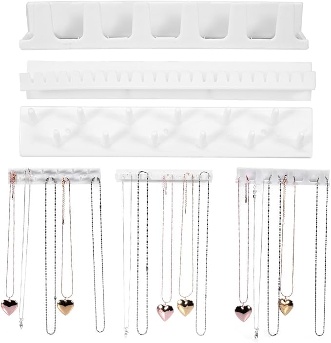 Qiilu Necklace Wall Hanger Necklace Ring Earrings Accessory Display Jewery Organizer Wall Hanging Display Hook Holder