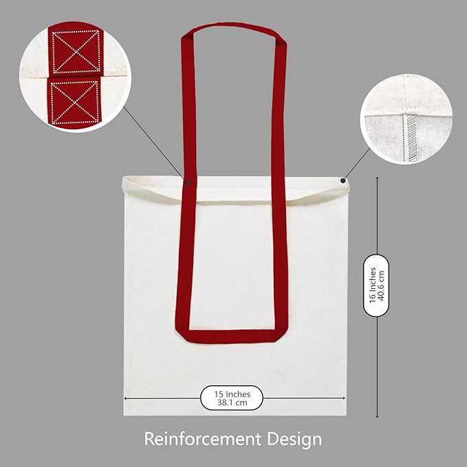 TOPDesign 24-Pack Economical 16"x15" Cotton Tote Bag, Lightweight Medium Reusable Grocery Shopping Cloth Bags, Suitable for DIY, Advertising, Promotion, Gift, Activity