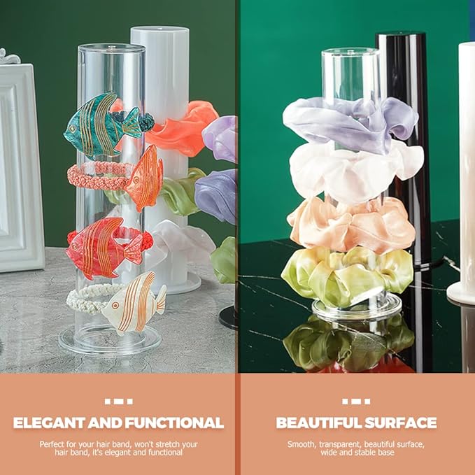 LIFKOME 2pcs Vertical Headband Holder Clear Acrylic Hairband Organizer Hair Hoop Storage Dislay Stand Headband Stand for Women Hair Hoop Accessories