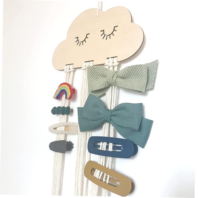 FRCOLOR 2pcs Cloud Bow Hanger Hair Accessories Organizer for Girl Room Decor and Storage for Hair Bows Headbands and Clips