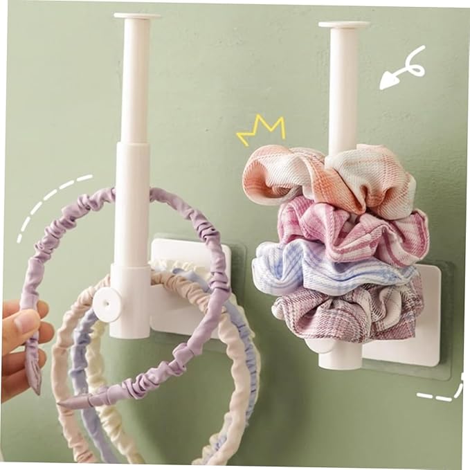 LIFKOME 2pcs Wall-mounted Hair Accessories Organizer Hook Storage for Hair Ties and Scrunchies Installation Stylish and Durable Design