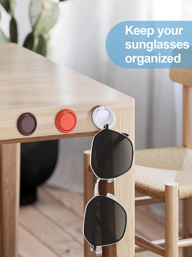 12 PCS Colorful Sunglasses Holder Wall Hanging Glasses Organizer - Space Saving Sunglasses Rack and Eye Glass Holder Stand